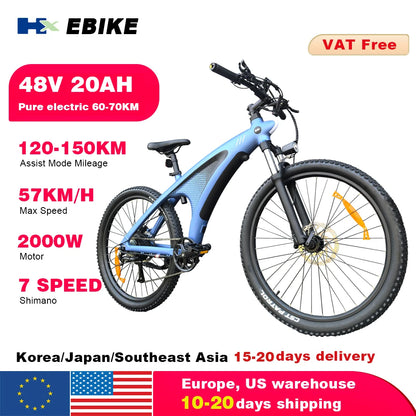 HX Q5 E bike 2000W Adults Electric Bike 2000W 48V 20AH 27.5 Inch  Electric Bicycle City E Bikes Mountain e bikes