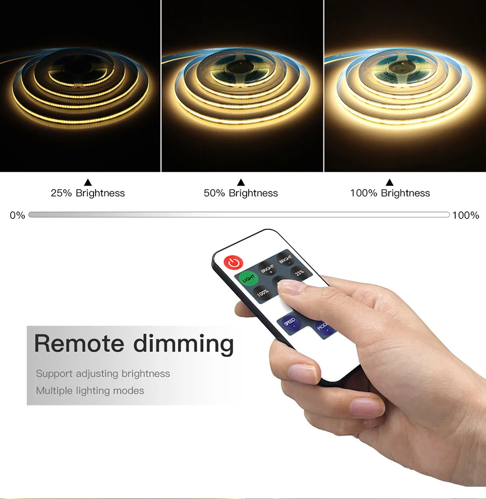 5 V COB-LED-Streifen, hohe Dichte, RA90, 320 LEDs, warm, Natur, kühles Weiß, flexibles Band, lineares Licht, RF-Fernbedienung, dimmbar, USB-LED-Fernseher.