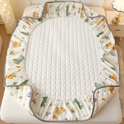 3pcs set Bed Cover Cute Quilted Mattress Cover Soft Skin-friendly Printed Bed Fitted Sheet 1pc mattress cover+2pcs pillowcase.