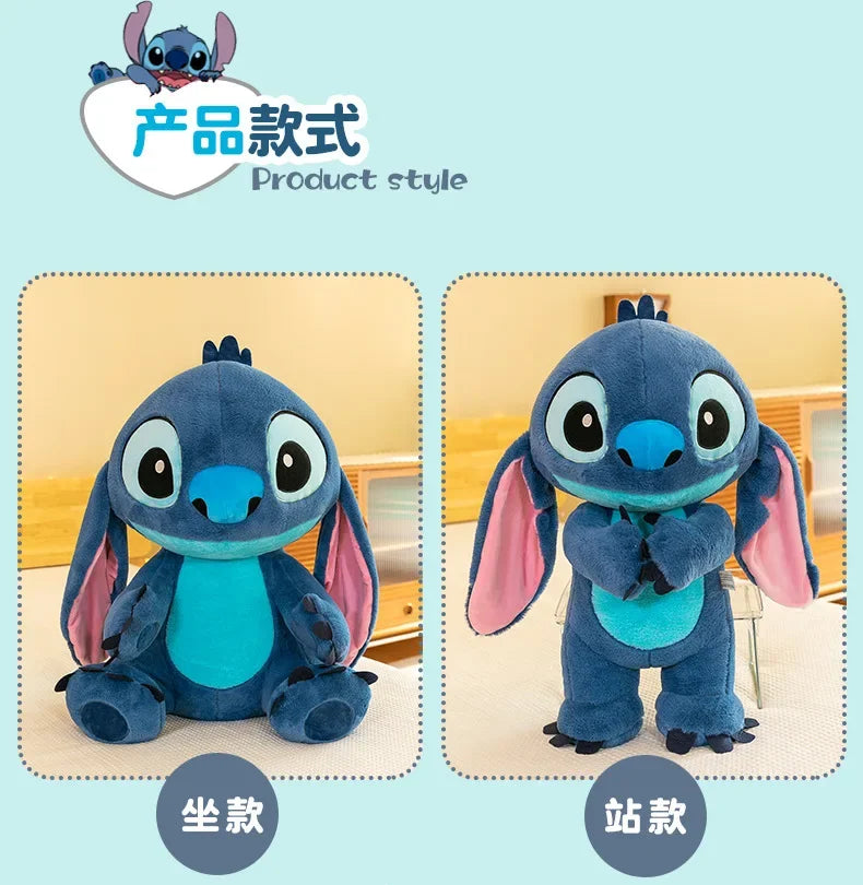 80cm Big Size Disney LILO & Stitch Anime Plush Stuffed Doll Room Plushies Pillow Kawaii Ornaments Children's Holiday Gifts.