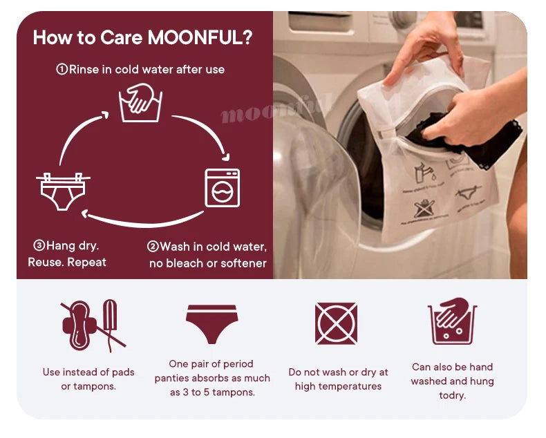 Seamless Period Underwear Menstrual Cycle Absorbent Underwear for Women Heavy Flow Leak Proof Menstrual Panties for Menstruation.