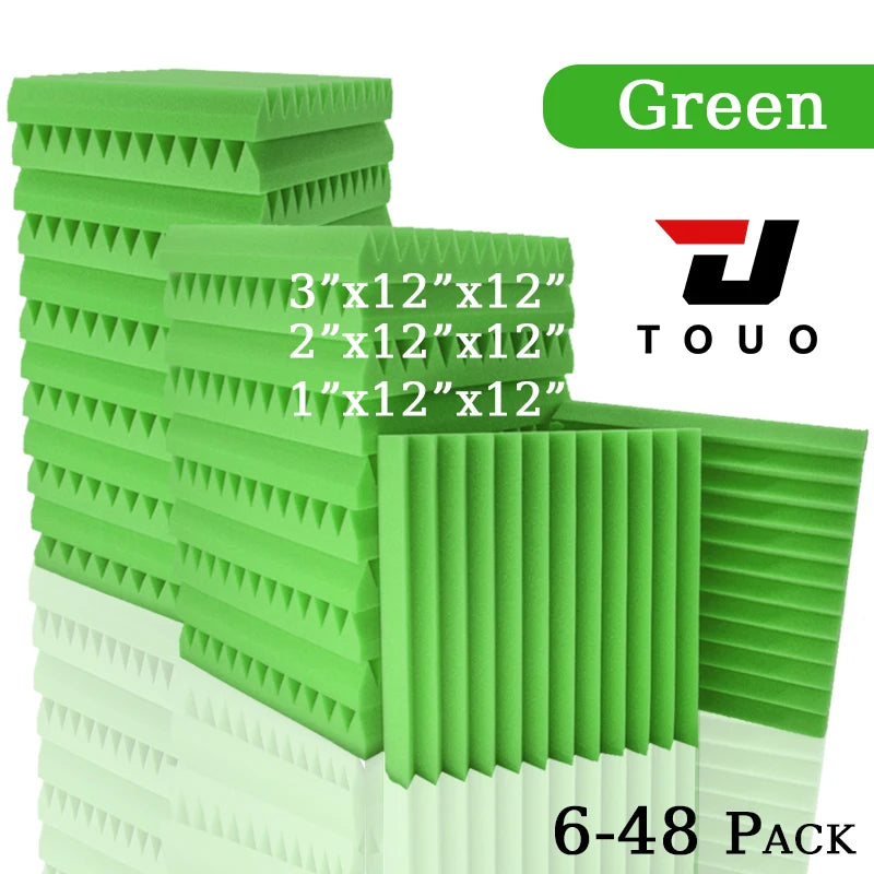TOUO Panel Soundproofing 6-48 Pack Studio Acoustic Foam Sound Absorbing Foam Panel House Isolation Wall Acoustic Foam Sponge Pad
