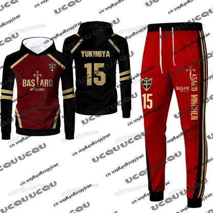 Anime Blue Lock MICHAEL KAISER Tracksuit Sets For Men Hoodies+Long Pants Suits Autumn Winter Casual Sets For Men Christmas Suits.