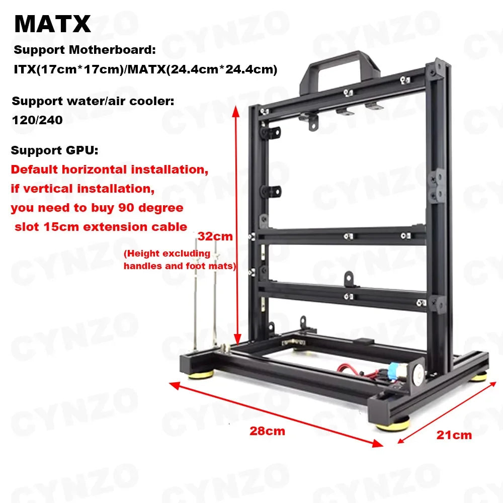 Open Computer Case Frame DIY Creative Rack Mini ITX MATX Gamer Cabinet ATX Air/Water Cooler 360 Desktop PC Gaming Chassis