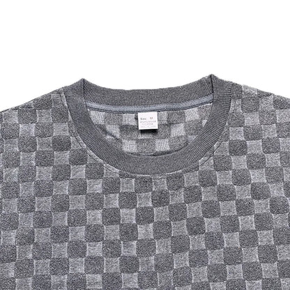 European and American Oversized Fashion Brand Men's Summer New Chessboard Plaid Loose Sports and Leisure Two-Piece Set