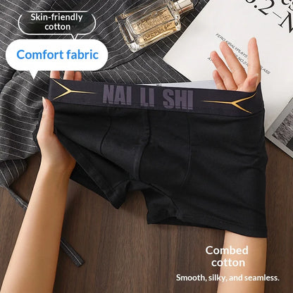 Neuankömmling Herrenunterwäsche, 100 % Baumwolle, antibakteriell, Herren-Boxershorts, atmungsaktiv, bequem, mittelhohe Slips, Herrenunterwäsche