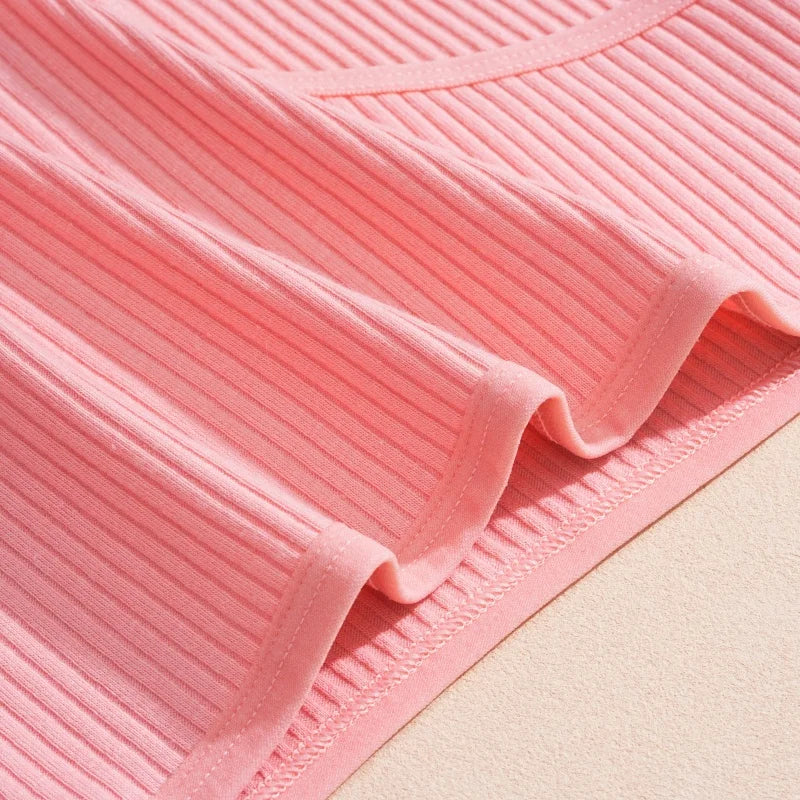 5PCS Women's Cotton Panties Sexy Low Waist Briefs Striped Underpants Female Comfortable Stretch Lingerie Ladies Soft Underwear