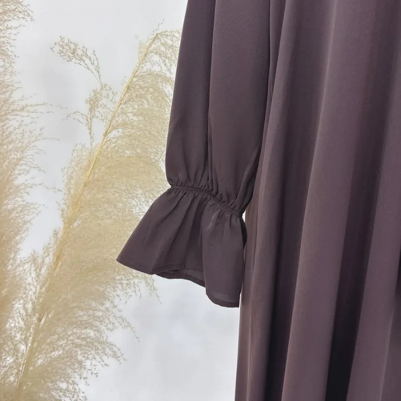 2024 Spring Muslim Modest Dress for Women Eid Arabic Femme Hijab Abaya Dubai 2 Pieces Islamic Long Sleeve Turkey Robe clothing