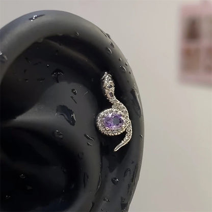 1pcs Quality Shiny Cross Zircon 316L Stainless Steel Ear Bone Nail Y2K Style Silver Color Earring for Women Cochlear Accessories.