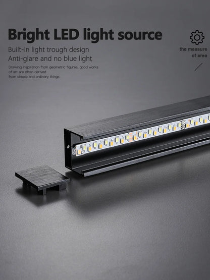 Schwarz Kronleuchter quadratische Schlafzimmer Lampen Wohnzimmer Lampe LED Deckenleuchte Nordic minimalistische kreative LED Deckenleuchte Streifen Lichter.