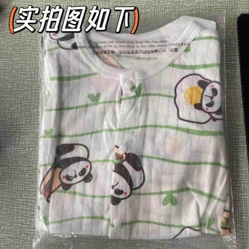 Baby-Overall, 100 % Baumwolle, langärmelig, Krabbelanzug, dünne Nachtwäsche, Sommer, neu, kurzärmelig, Khai für Jungen und Mädchen