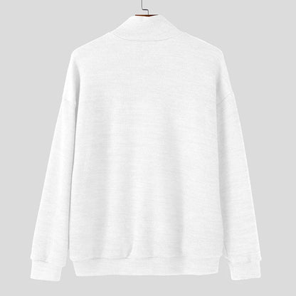 INCERUN Men Pullovers Solid Color Knitted Turtleneck Long Sleeve Male Sweaters Streetwear Knitted Fashion Casual Men Clothing.