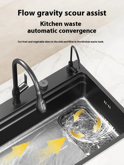 Stainless steel Kitchen Sink Thick Embossed Large Single Slot vegetable washbasin Dishwashing Sink Undermount Basin