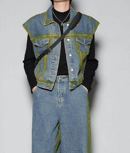 Denim Jacket T-shirts Pants Suits for Men No Logo Man Trousers Sets Luxury Summer Clothes Short Quarter Sleeve Outfits Tee Chic.