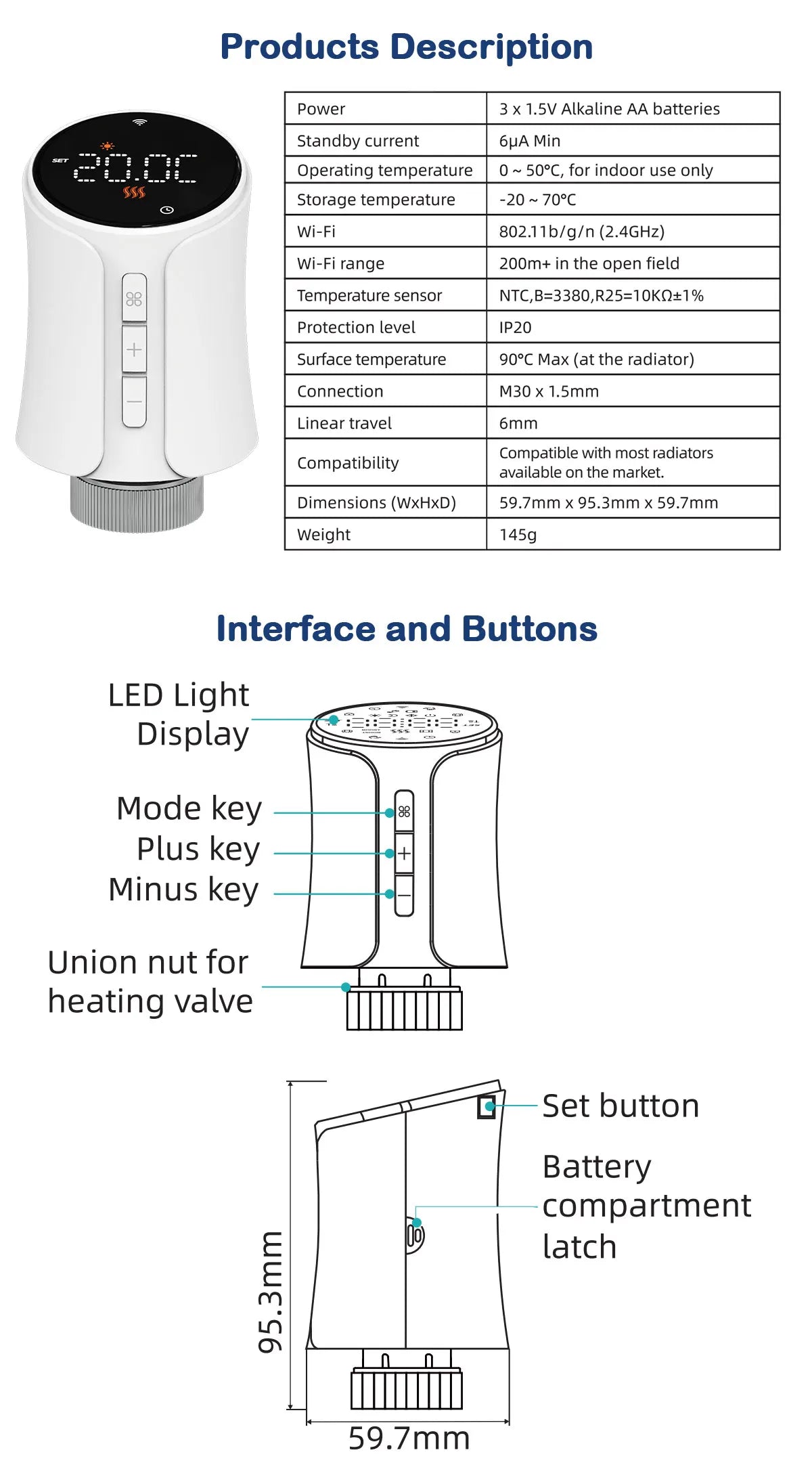 Smart Tuya WiFi/Zigbee TRV Thermostatic Head Radiator Valve Actuator Home Remote Temperature Controller Alexa Google Home Alice.