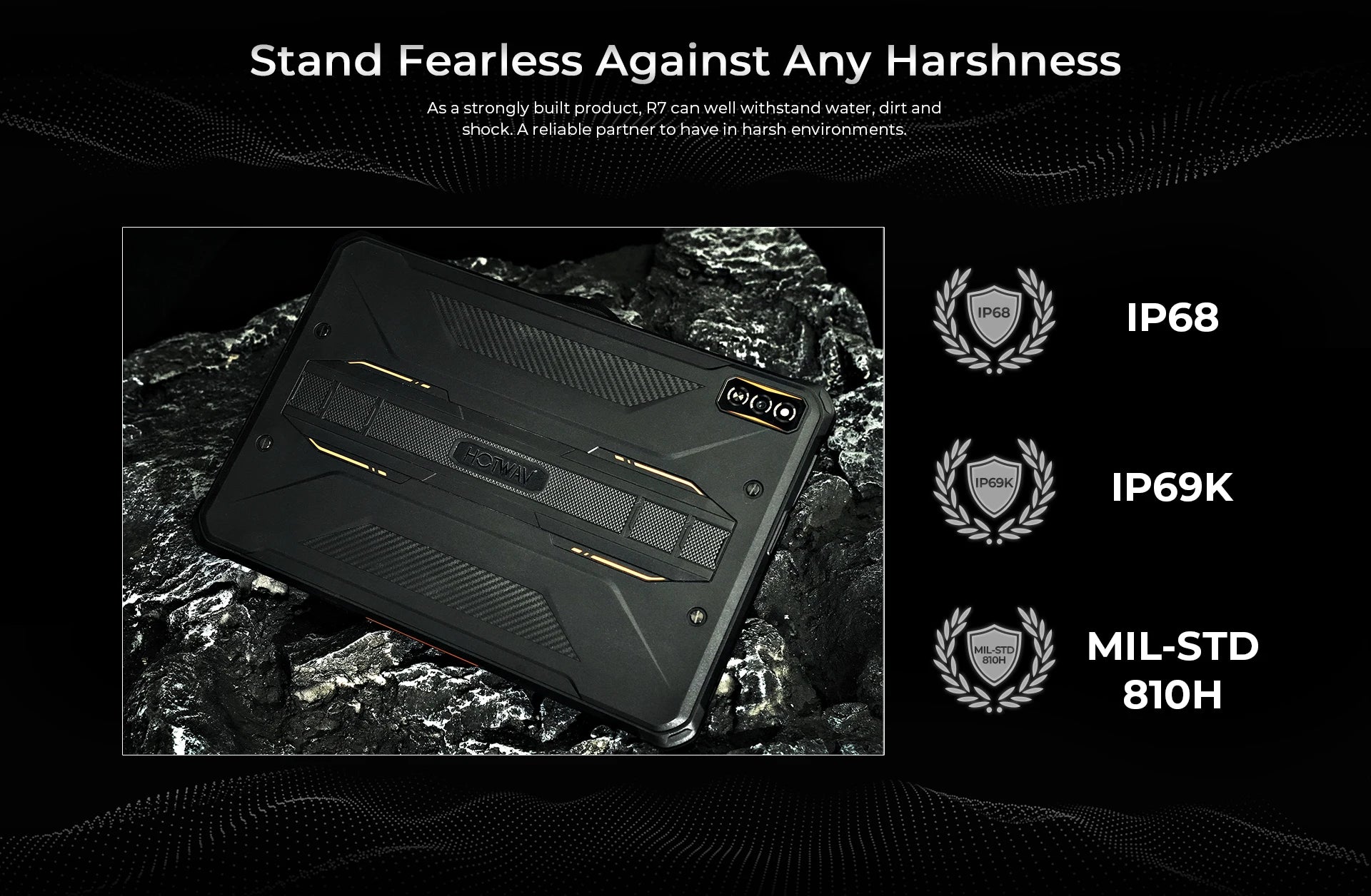 Rugged Tablets HOTWAV R7 12GB(6+6) 256GB 10.1'' 16MP+16MP Android 13.0 15600mAh large battery 20W Dual SIM 4G GPS.