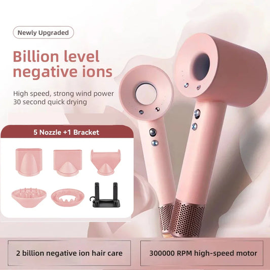 Bladeless high-speed hair dryer, negative ions, high power, silent and quick drying Dryer Portable Suitable for home and travel