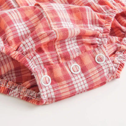 Sanlutoz Baumwolle Baby Jungen Bodys Mode Neugeborenen Kleidung für Baby Jungen Kurzarm Sommer Baby Kleidung Plaid