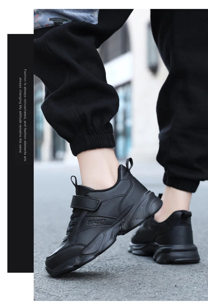 Children Shoes Kids Casual Sneakers Black Pu Leather Sports Shoes for Boy Girls White Shoes School Running Tennis Sneaker.