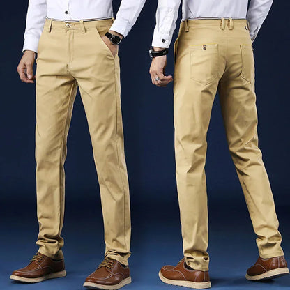 Classic Style Men Spring Summer Thin Casual Pants Fashion Business Cotton Solid Color Office Trousers High Quality Men Trousers.