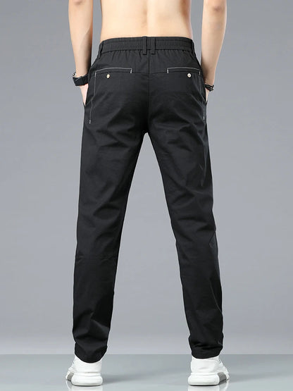 Marke Kleidung männer Casual Hosen 98% Baumwolle Dünne Business Gerade Slim Fit Klassische Hosen Stretch Frühling Sommer Männliche Hosen.