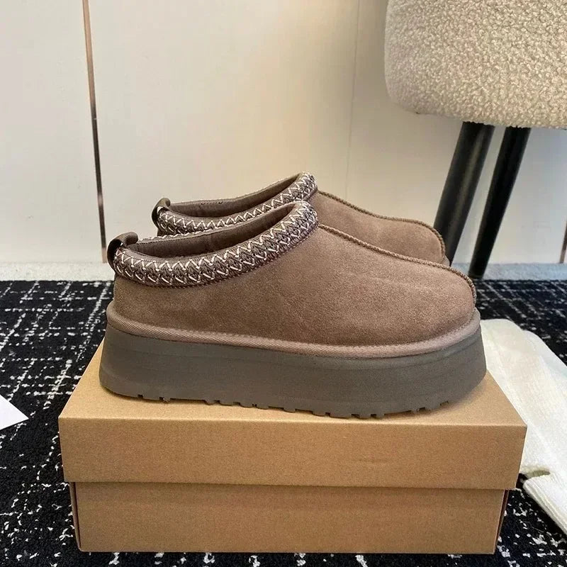 Snow boots for women - Women's wool leather boots - Winter warm fur boots - High-quality premium snow boots - 2025 model.