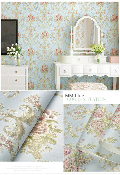 Blumentapete, selbstklebend, warm, für Mädchen, Schlafzimmer, 3D-Verdickung, Wanddekoration, Aufkleber, Wohnzimmer, Restaurant, Sofa, Hintergrund