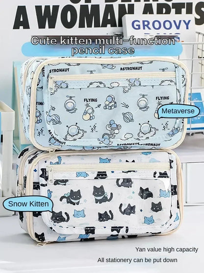 Federmäppchen für Studenten, supergroßes Fassungsvermögen, hochwertiges Federmäppchen für Mädchen, einfacher Stil, Schreibwarenbox, Federmäppchen für Schreibwaren.