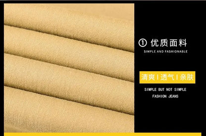 Cotton Men's Casual Pants Straight Stretch Trouser Male Fashion Slim Business Dress Golf Office Spring Autumn Khaki Black Formal.