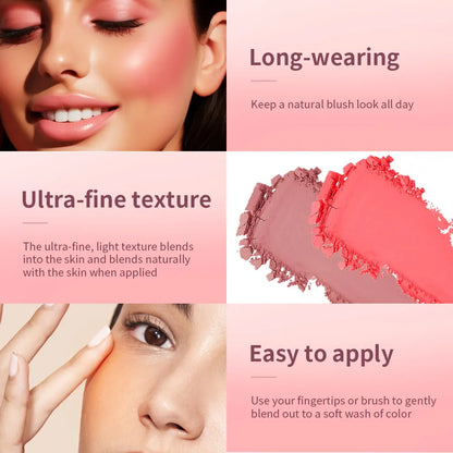 Face Blusher Matte Natural Cheek Tint Brighten Face Pink Red Face Contouring Cosmetics Blush Powder Soft Female Makeup.