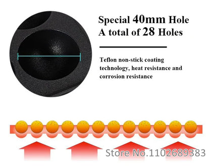 Commercial 28 Holes Takoyaki Maker Machine Electric or Gas Non-stick Waffle Balls Baker 40MM Round Fish Ball Making Machine.