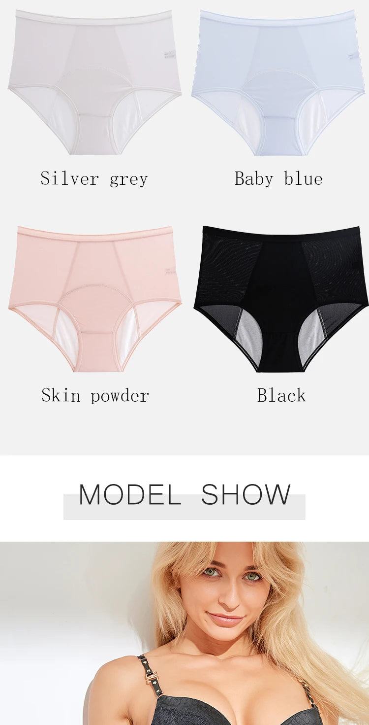 Women Menstrual Panties 5pcs High Waist Menstruation Underpants Leak Proof Period Briefs L-8XL Plus Size Physiological Briefs.