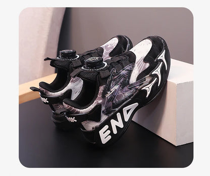 Fashion Print Children Shoes Boys Sneaker Autumn PU Leather Luxury Kids Casual Sneaker Platform Sports Tennis Shoes for Boy.