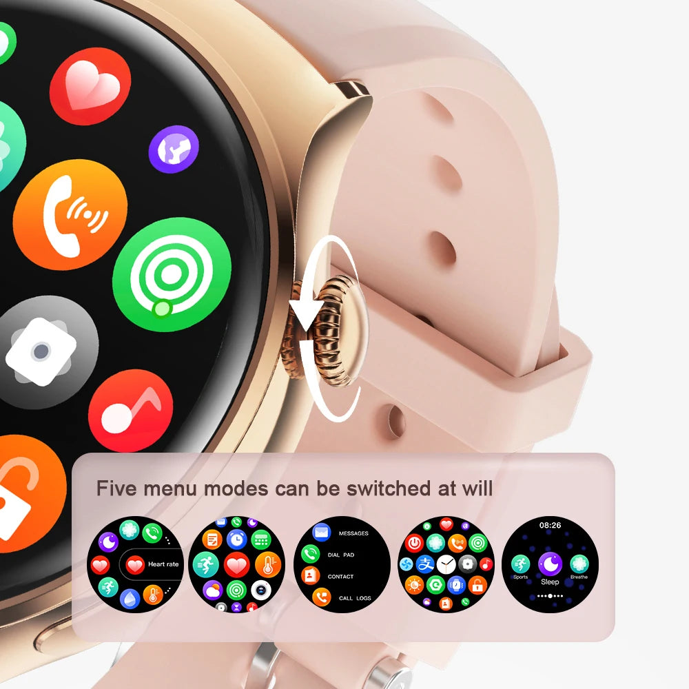 2025New GPS NFC Bluetooth Call Smartwatch Women Watch 4 mini Sports Track Heart Rate Oximetry Monitoring Health Smartwatch Woman.