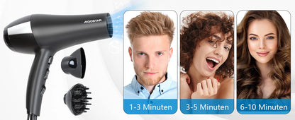 Aigostar Monique 32HIE Professional 2400W Ionic Hair Dryer with 2 Speeds and 3 Temperature Settings - Cold Air Button.Overheat P