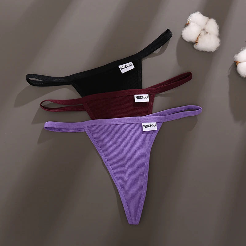 7Pcs/Set Women’s Sexy Panties Seamless Cotton Low Rise Thongs Fashion Solid Color Soft Breathable Underwear Female Cozy G-string.