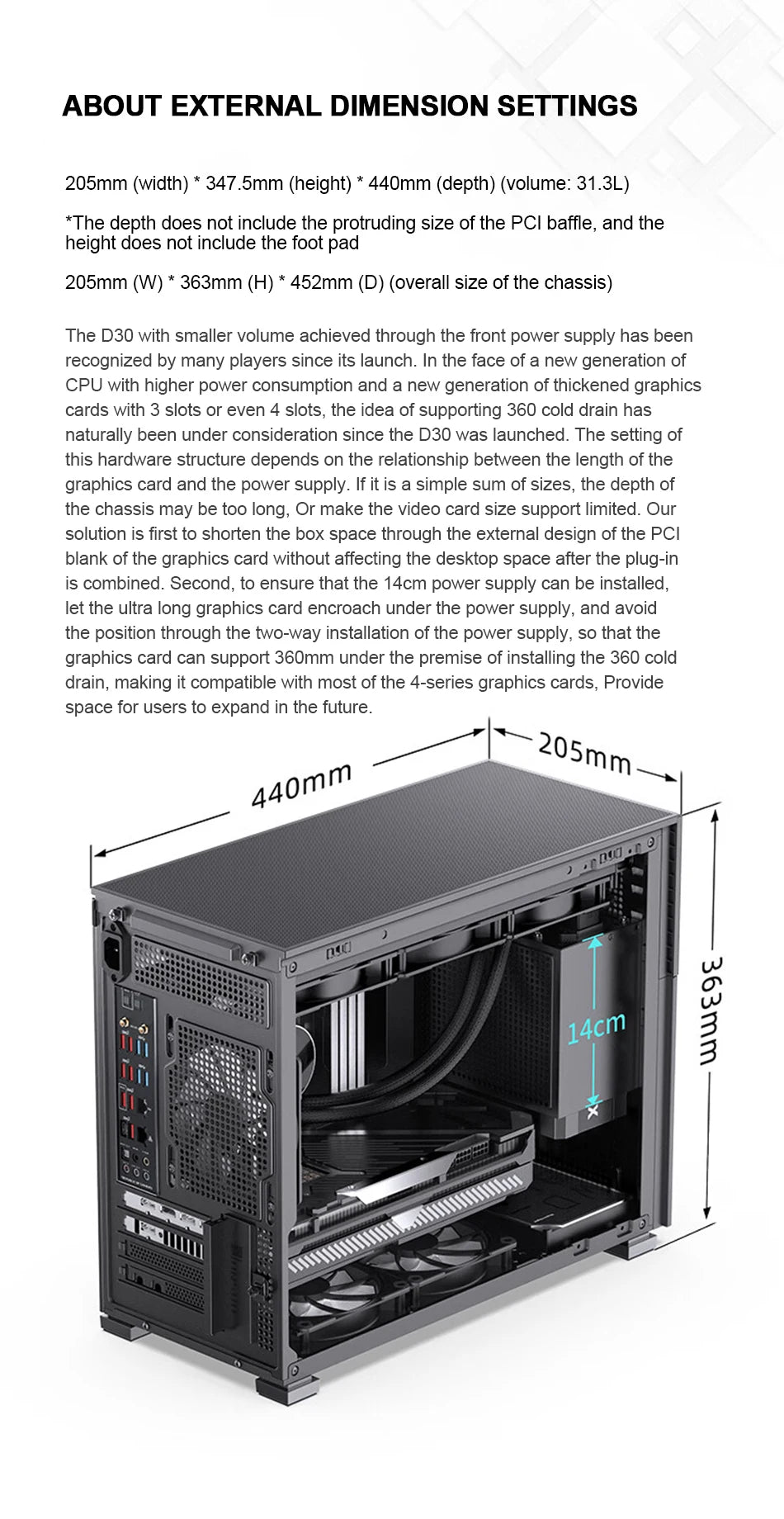 Jonsbo Pinecone D31 Case MATX ITX DTX Small Translucency Sub Screen of Video Games Support ATX Power 360 Cold Exhaust Chassis.