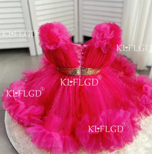 Luxuriöse Kinderkleidung, Babykleid zum ersten Geburtstag, Blumenkind-Hochzeitskleid, Mädchen-Karnevals-Performance-Kleidung