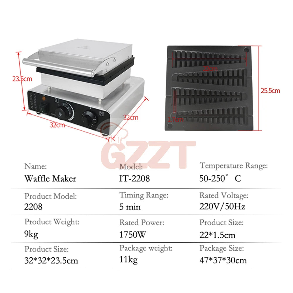 GZZT 1750W Electric Waffle Pancake Maker Waffle Stick Machine Lolly Waffle Maker Christmas Tree Shape Waffle Maker 110V 220V.