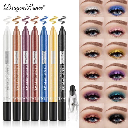 12Colors Glitter Eyeshadow Pen Long Lasting Matte Eye Shadow Palette Shiny Highlighter Silver Purple Eyeliner Pencil Cosmetics.
