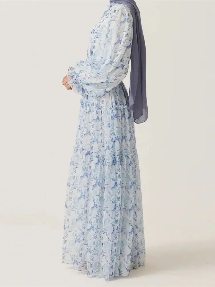 Ramadan Dubai Chiffon Modest Abaya Damen Kebaya Turkey Islam Muslim Long Dress Abayas For Women Kaftans Robe Femme Musulmane.