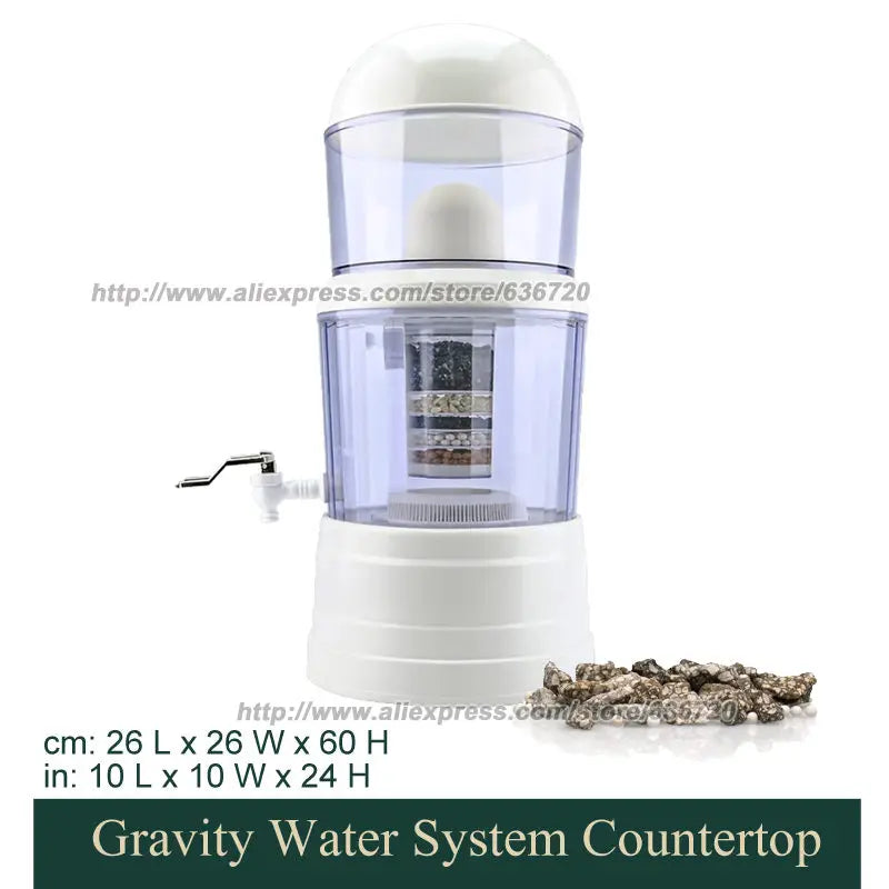 A10 Gravity Water System Filter, at Home Water Filter That Makes Water Alkaline and Adds Minerals | Chlorine and Fluoride Filter.