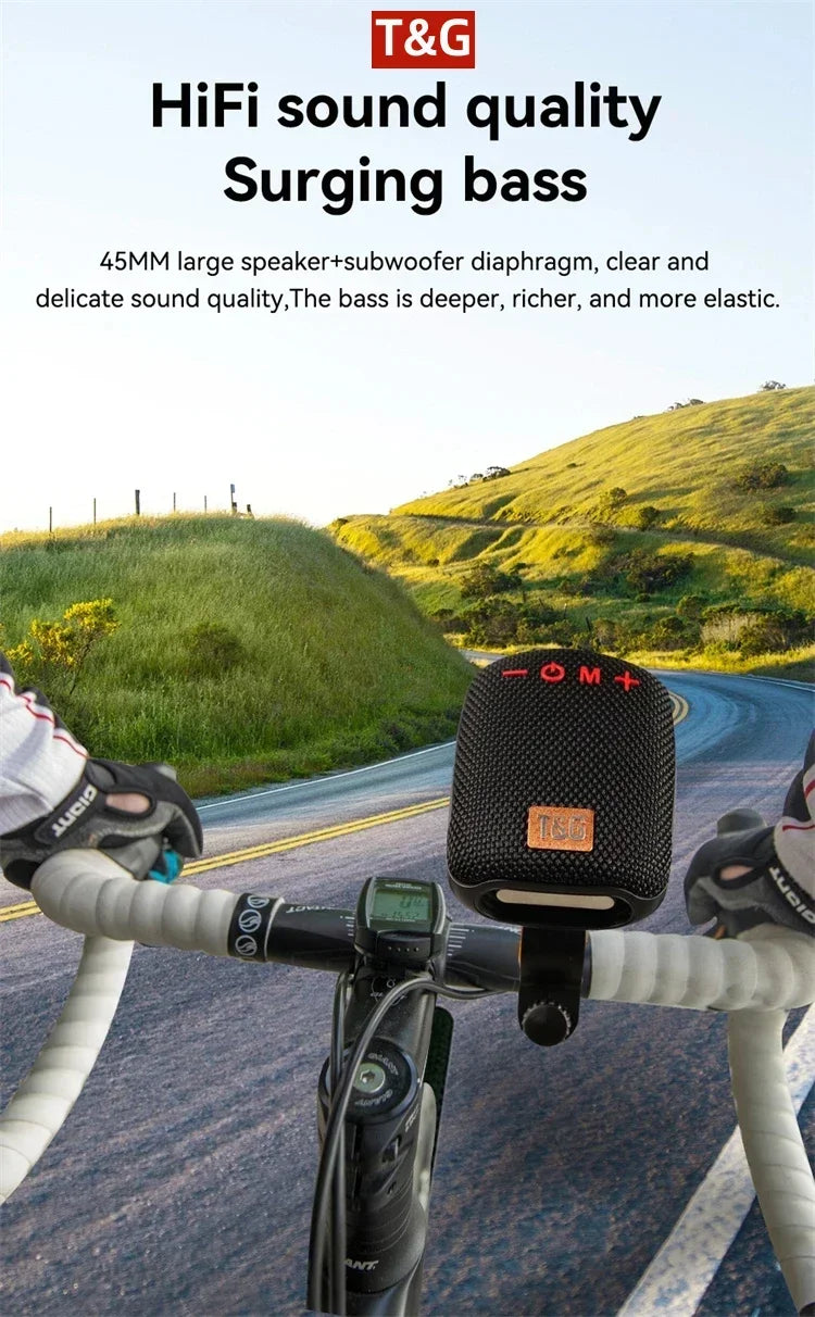 Outdoor Bicycle TG392 Portable Bluetooth Speaker TWS Wireless Mini Bass FM Radio Soundbar Boombox Riding Music Play Loudspeaker.