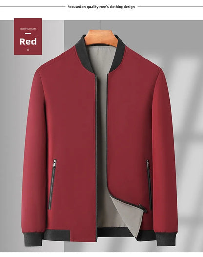 Premium Wrinkle Free Reversible Breathable Baseball Collar Men Blazer Jacket Business Casual Windbreaker Lightweight Coats.