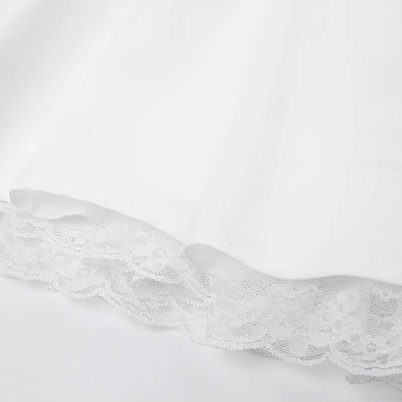 Weiß Spitze Up Rüschen Backless Sexy Kleider Frauen 2023 Roben Elegante Abend Party Kleid Bodycon Mini Sommer Kleid Vestidos