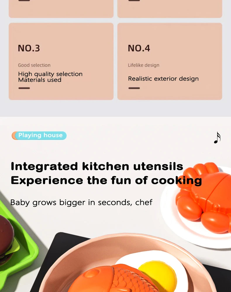 Kids Kitchen Toy Accessories, Pretend Cooking Playset with Play Pots and Pans, Utensils Cookware Toys, Play Food Set, Toy Vegeta.