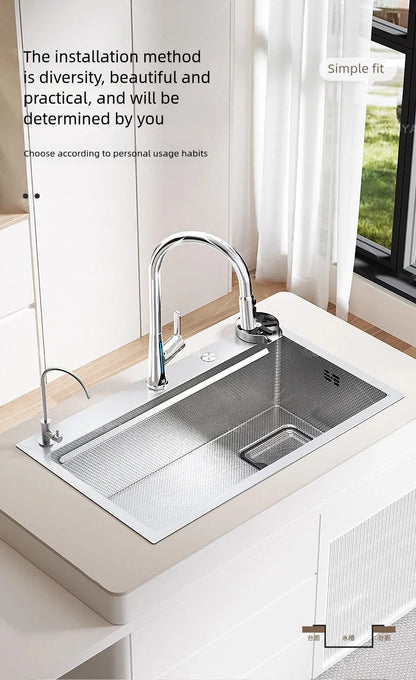 Corrosion Resistant Stainless Steel Household 316L Food Grade Kitchen Sink Large Single Slot Dish and Vegetable Wash Basin
