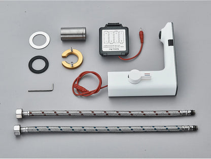 White Smart Sensor Basin Faucet Screen Digital Display Hot Cold Water Mixer Tap Touchless Vanity Sink Faucet For Bathroom