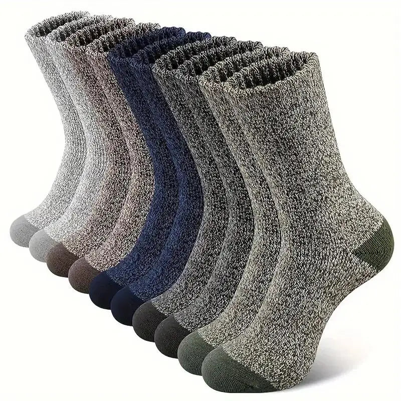 5 Pairs Merino Wool Socks For Men, Super Thick Hiking Socks Thermal Socks For Cold Weather.
