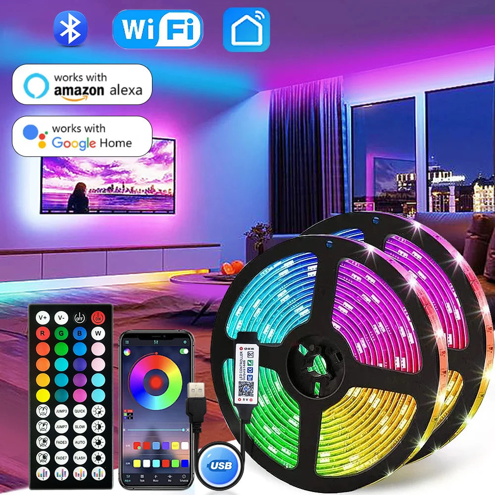 USB 5V Led Streifen Licht 5050 RGB Led Band Bluetooth Wifi App Fernbedienung Led Zimmer Licht 1-30M Hintergrundbeleuchtung Band Beleuchtung Lampe.